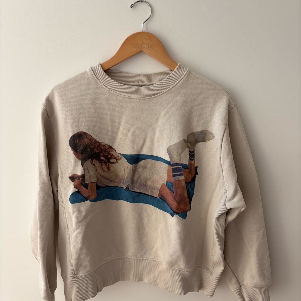 Zara Coco Capitan Cream Graphic Woman Sweatshirt